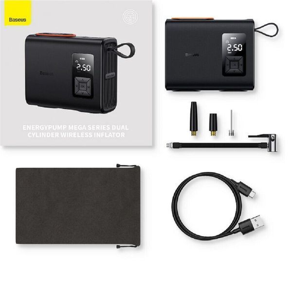 Автомобильный насос Baseus Mega EnergyPump Series Dual Cylinder Wireless Inflator CRNL060001 фото