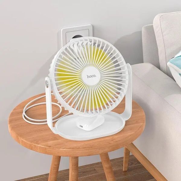 Вентилятор HOCO F14 multifunctional powerful desktop fan White 6931474797544 фото