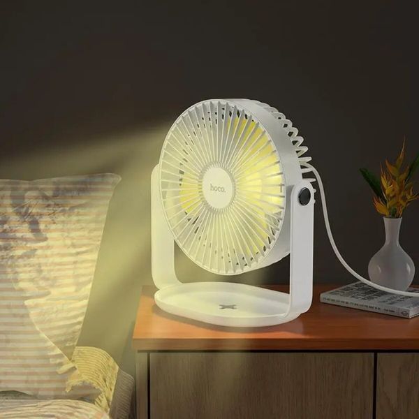 Вентилятор HOCO F14 multifunctional powerful desktop fan White 6931474797544 фото