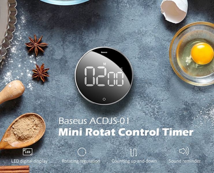 Таймер Baseus heyo rotation countdown timer Black ACDJS-01 фото