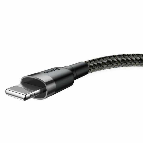 Кабель Baseus Cafule Cable USB For Lightning 2.4A 1m Gray+Black CALKLF-BG1 фото