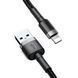 Кабель Baseus Cafule Cable USB For Lightning 2.4A 1m Gray+Black CALKLF-BG1 фото 5
