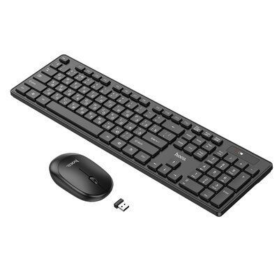Клавіатура+миша HOCO GM17 Wireless business keyboard and mouse set Black 6931474759481 фото