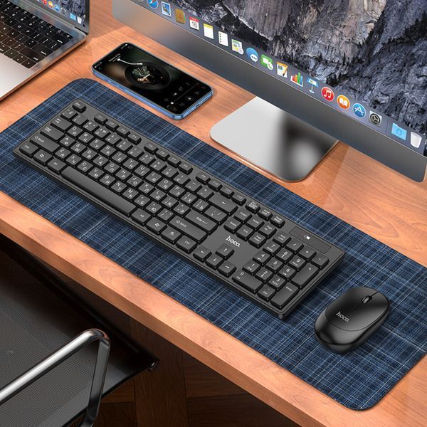 Клавиатура+мышь HOCO GM17 Wireless business keyboard and mouse set Black 6931474759481 фото