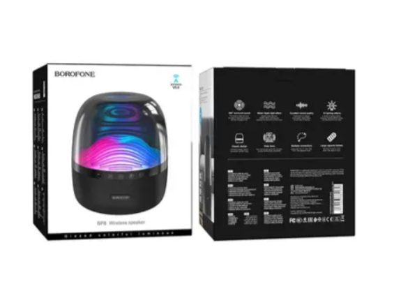 Портативна колонка BOROFONE BP8 Glazed colorful luminous BT speaker Black BP8B фото