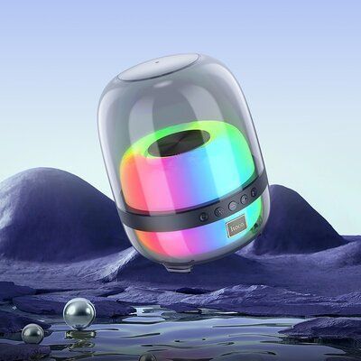 Портативная колонка HOCO BS58 Crystal colorful luminous BT speaker Magic Black Night 6942007600552 фото