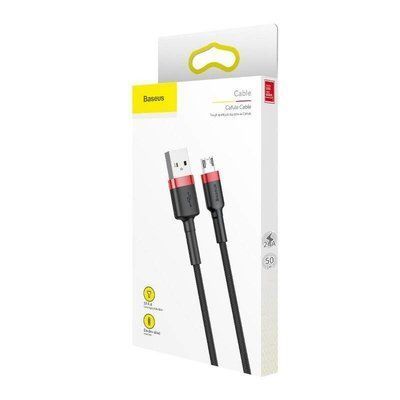 Кабель Baseus Cafule Cable USB For Micro 2.4A 1m Red+Black CAMKLF-B91 фото