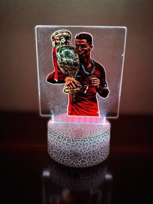 Світильник Кріштіану Роналду Кубок (Cristiano Ronaldo) 16 кольорів, сенсорний перемикач+пульт дистанційного керування 191201 фото