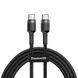 Кабель Baseus Cafule PD2.0 60W flash charging USB Type-C-Type-C (20V 3A)1M Grey+Black CATKLF-GG1 фото 1