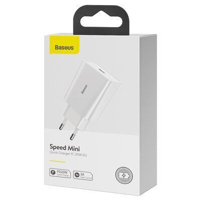 Зарядний пристрій Baseus Speed Mini Quick Charger 1C 20W EU White CCFS-SN02 фото