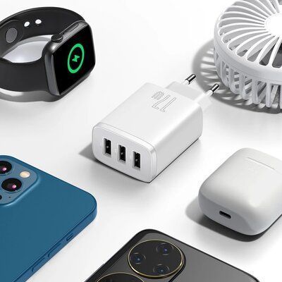 Зарядний пристрій Baseus Compact Charger 3U 17W EU White CCXJ020102 фото