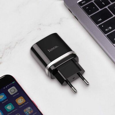 Зарядное устройство HOCO C12Q Smart QC3.0 charger Black 6931474716255 фото