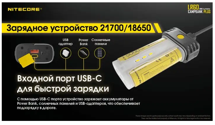Ліхтар Nitecore LR60 280 Lm 21700 6-1446 фото