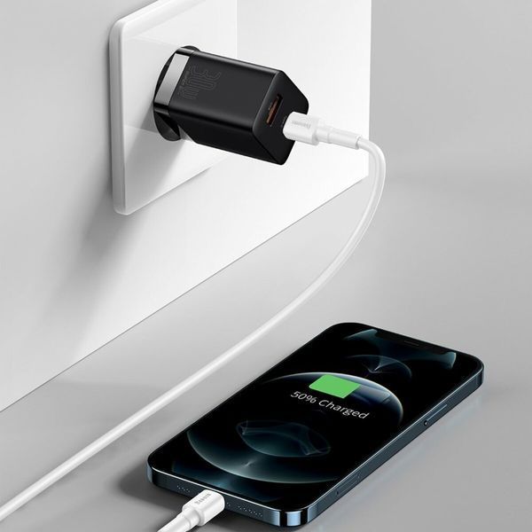 Зарядний пристрій Baseus Super Si Pro Quick Charger C+U 30W EU Black CCSUPP-E01 фото