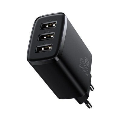 Зарядний пристрій Baseus Compact Charger 3U 17W EU Black CCXJ020101 фото