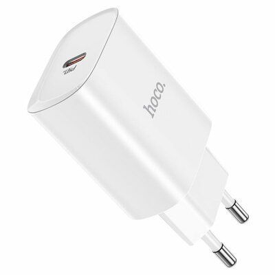 Зарядний пристрій HOCO N14 Smart Charging single port PD20W charger White 6931474745026 фото