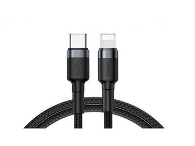 Кабель Baseus Cafule Cable Type-C to iP PD 18W 1m Gray+Black CATLKLF-G1 фото