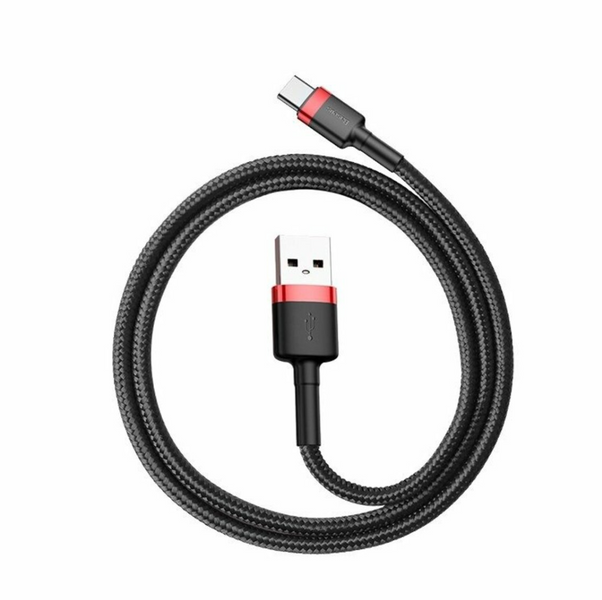 Кабель Baseus Cafule Cable USB For Type-C 3A 1m Red+Black CATKLF-B91 фото