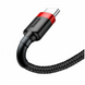 Кабель Baseus Cafule Cable USB For Type-C 3A 1m Red+Black CATKLF-B91 фото 5