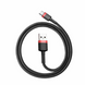 Кабель Baseus Cafule Cable USB For Type-C 3A 1m Red+Black CATKLF-B91 фото 2
